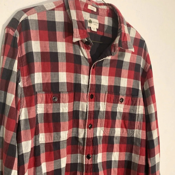 🌈 J Crew shirtings tailored fit lined flannel men’s Large 100% cotton - Picture 3 of 6